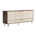 **Moderne Dressoir met Gelaagde Deuren en Minimalistische Poten**
