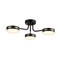 **Moderne plafondlamp met drie lichtbronnen en zwarte afwerking**