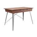 **Moderne houten bureau met metalen poten en lades**